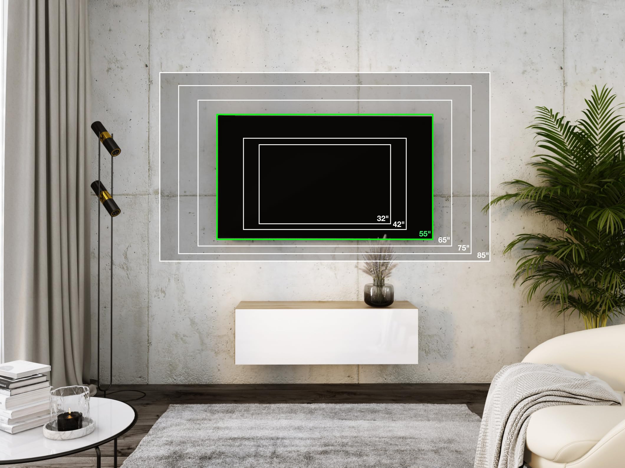 Mueble de TV Colgante, (100 x 34 x 32 cm), Color Roble wotan/Blanco Brillante