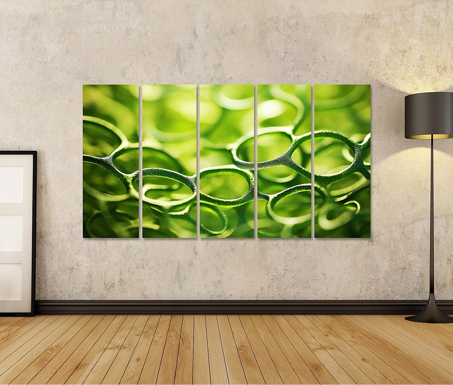 islandburner cuadro sobre lienzo fantasía plantas células microscopía verde estructuras orgánicas microl imágenes murales carteles