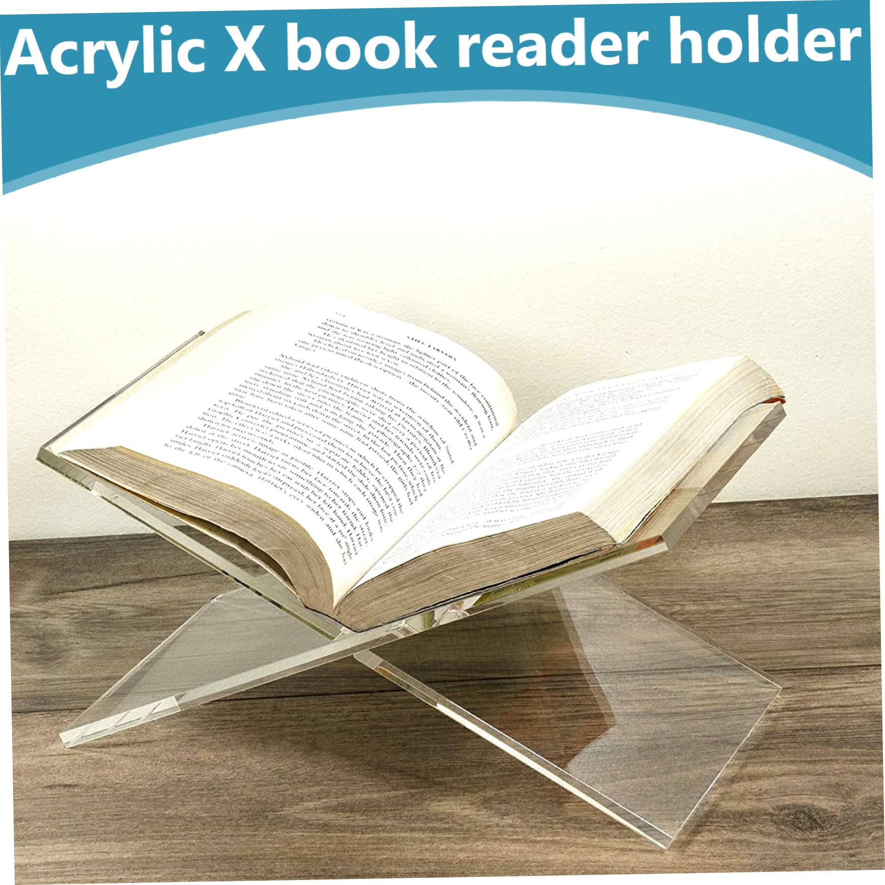 Acryl boekenstandaard, functionele X-vormige boekenstandaard met
