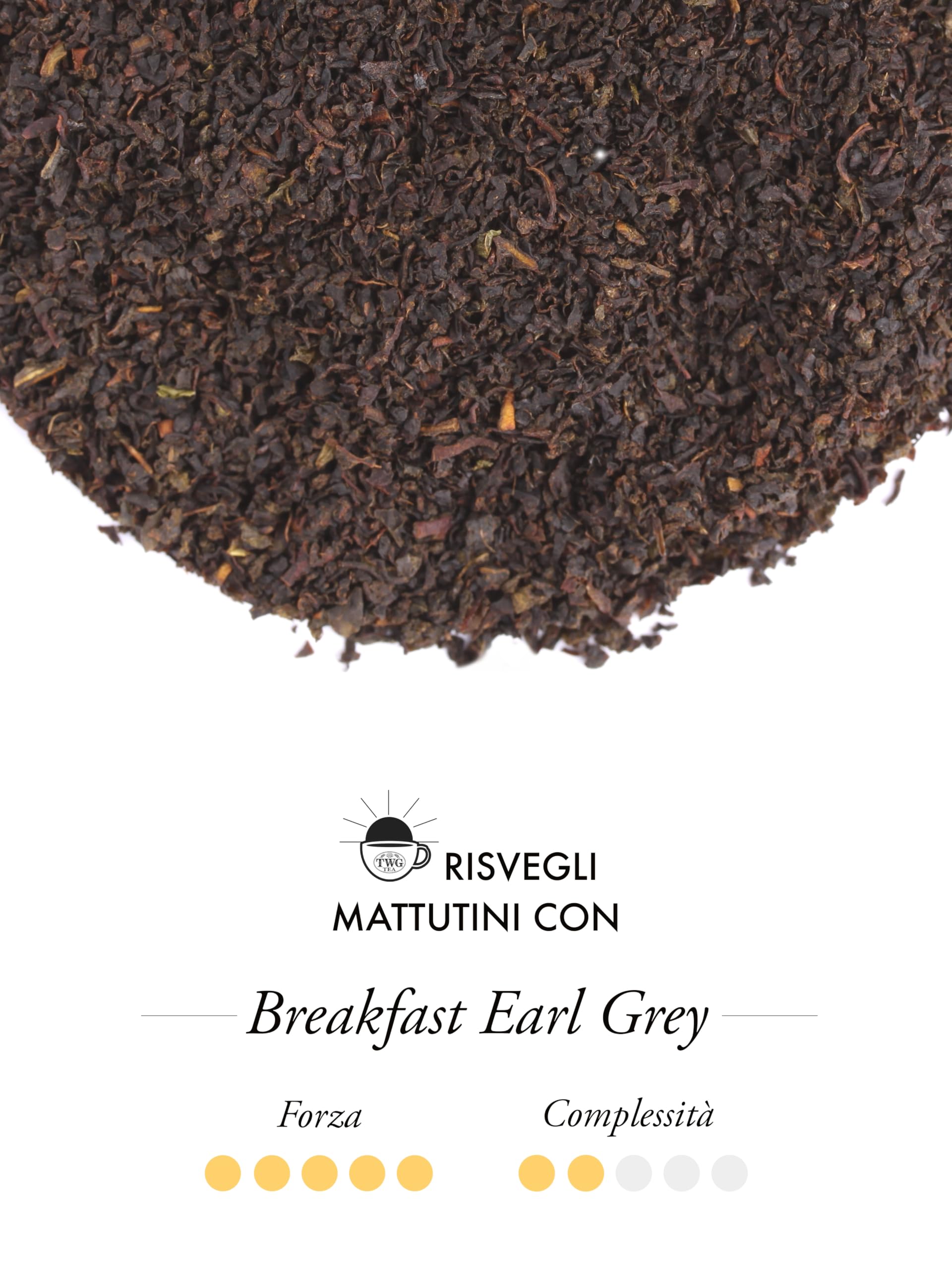 TWG Tea | Breakfast Earl Grey | Tè Nero | Bergamotto | 15 Bustine di Tè in Cotone Cucite a Mano| Set Regalo