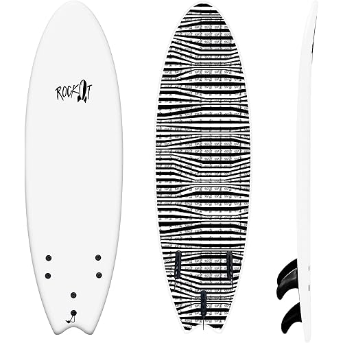 Rock-It 6' Albert Performance Fish Soft Top Surfboard Surf Board, Foam Surfboard, Kids Surfboard, Adult Surfboard, Tabla De Surf, Beginner Surfboard