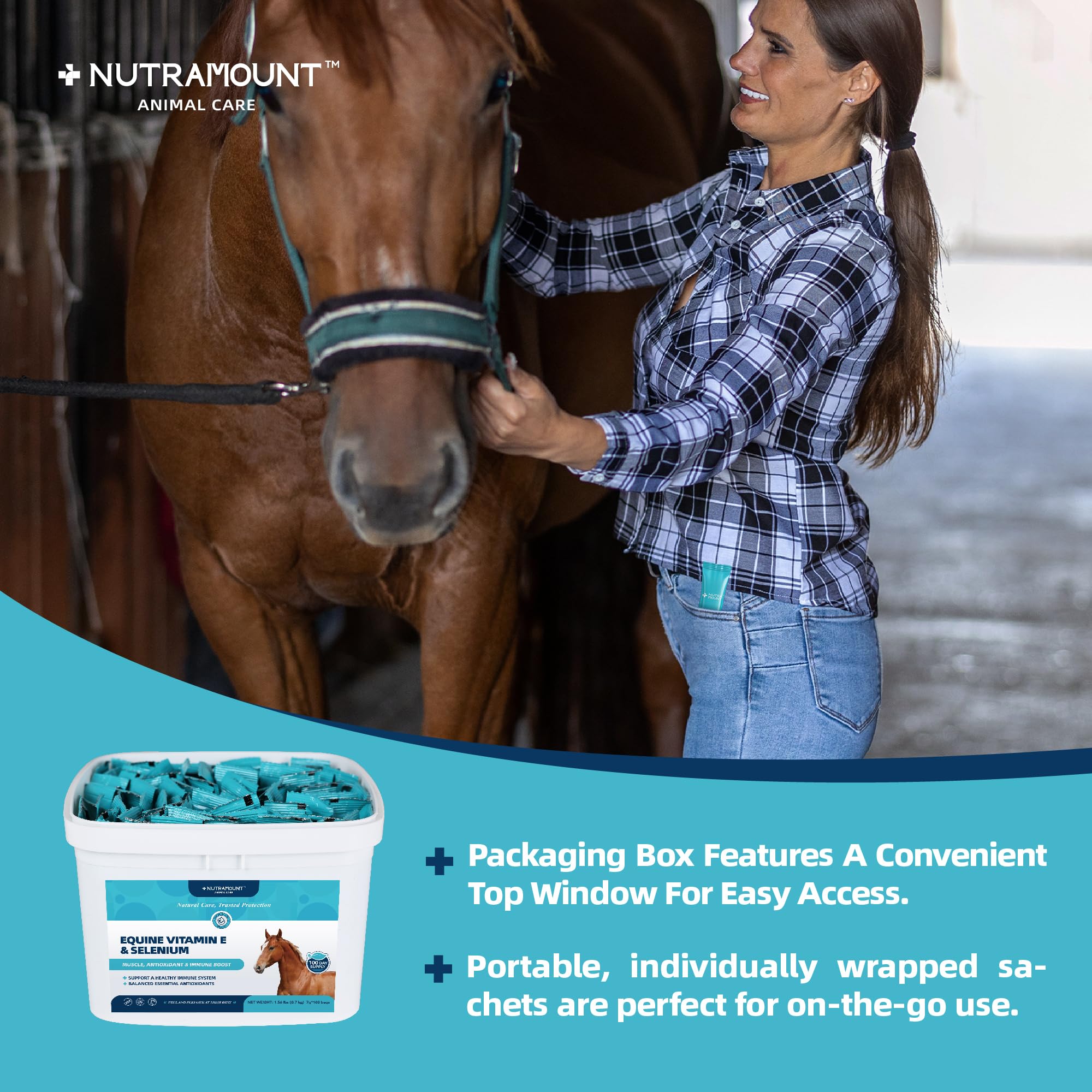Horse Vitamin E & Selenium Supplement Powder – Natural Vitamin E 24% & Yeast Selenium – Daily Equine Antioxidant & Muscle Support – 100 Day Supply — Amazon image 5