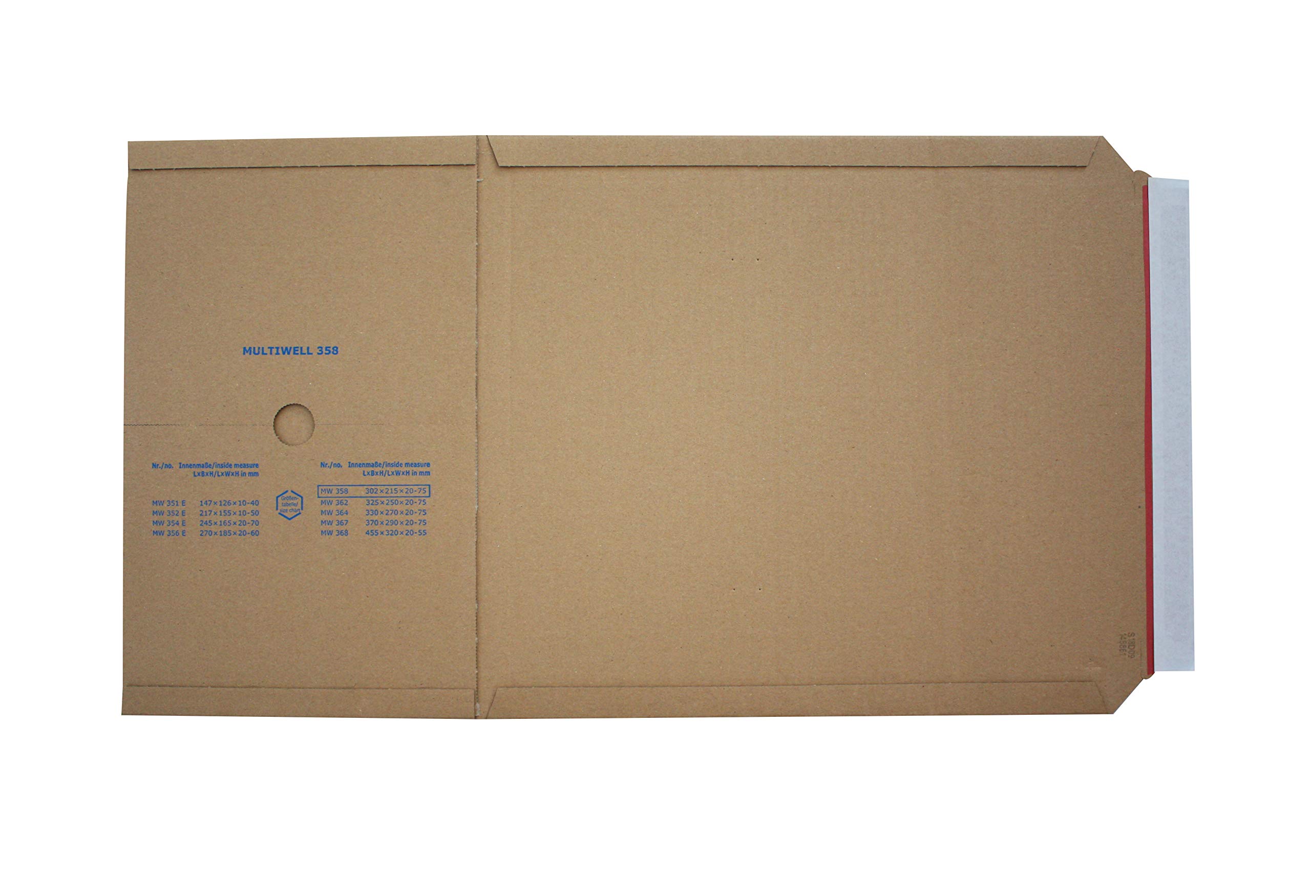 Carte Dozio - Cajas de cartón de altura variable - F.to int. 302x215x20/75-25 unidades por paquete