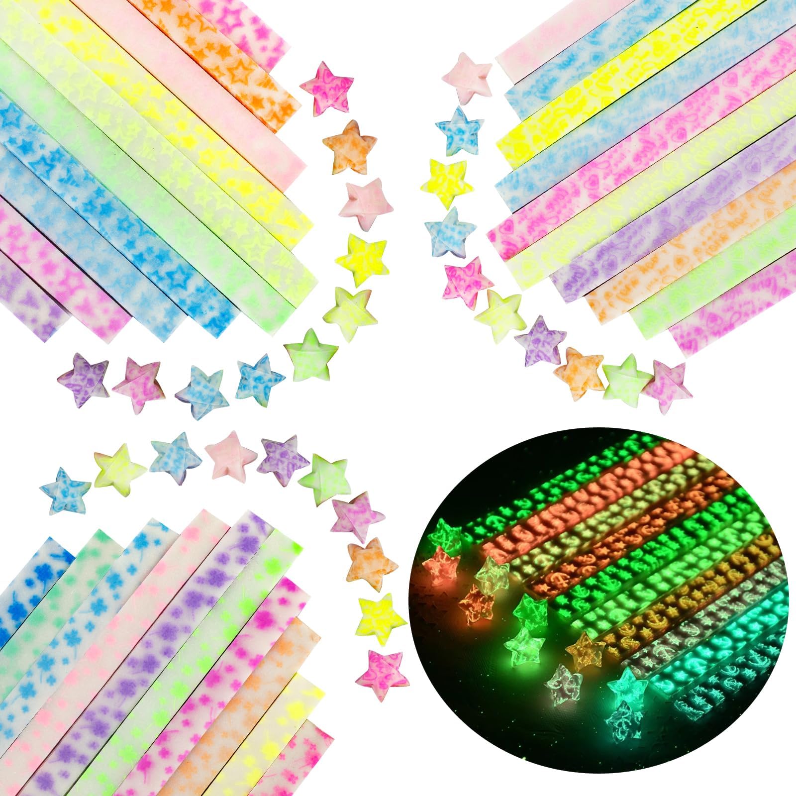 Amazon.com : Sheets Origami Star Paper Strips, Lucky Star Paper Strips ...