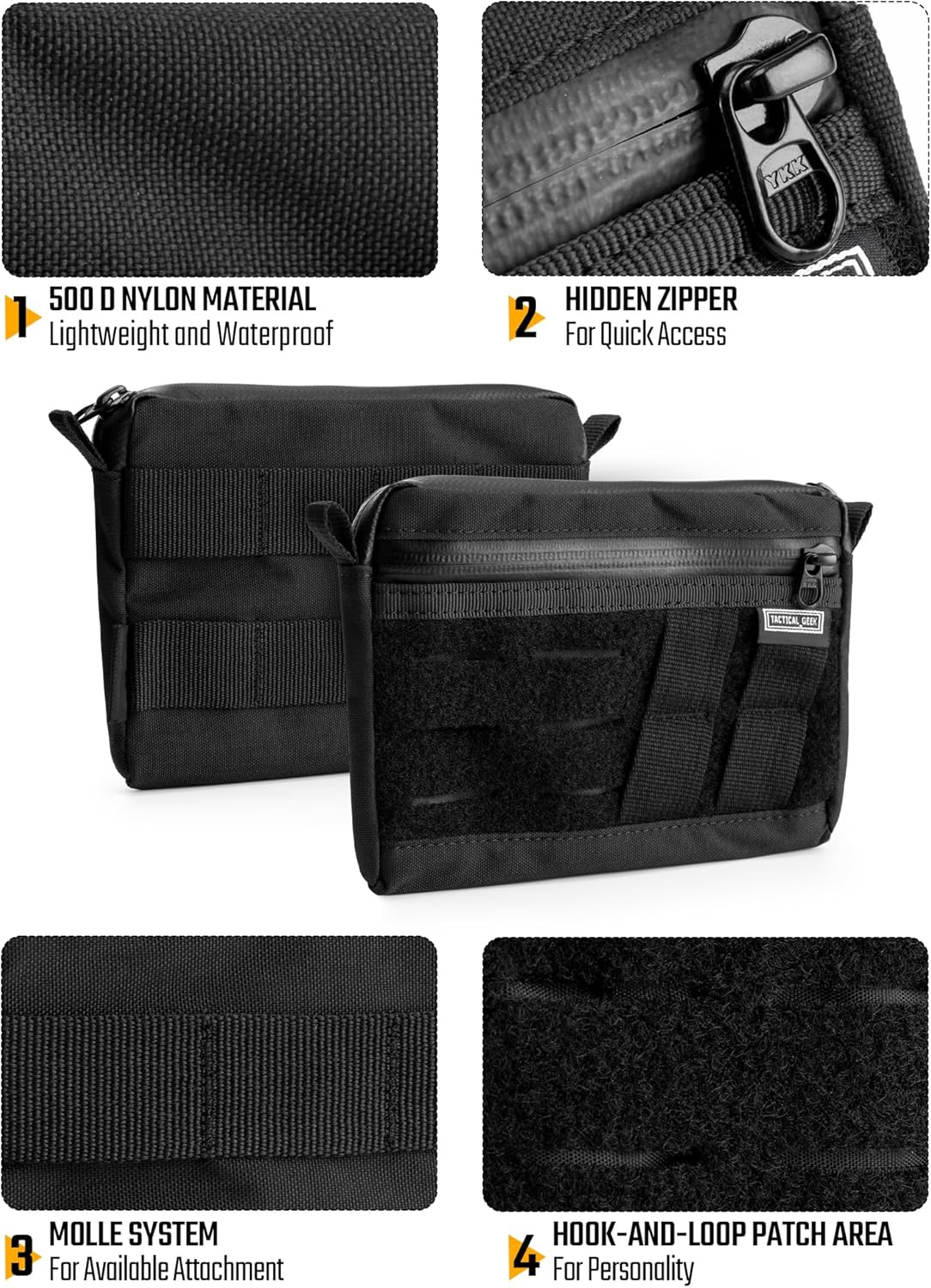 TACTICAL GEEK EDC Pouch Organizer, Nylon Multi-Functional Utility EDC Bag, Multi-Purpose Molle EDC Gadget Organizer, Multitools Pocket Organizer for Daily Carry - Image 4