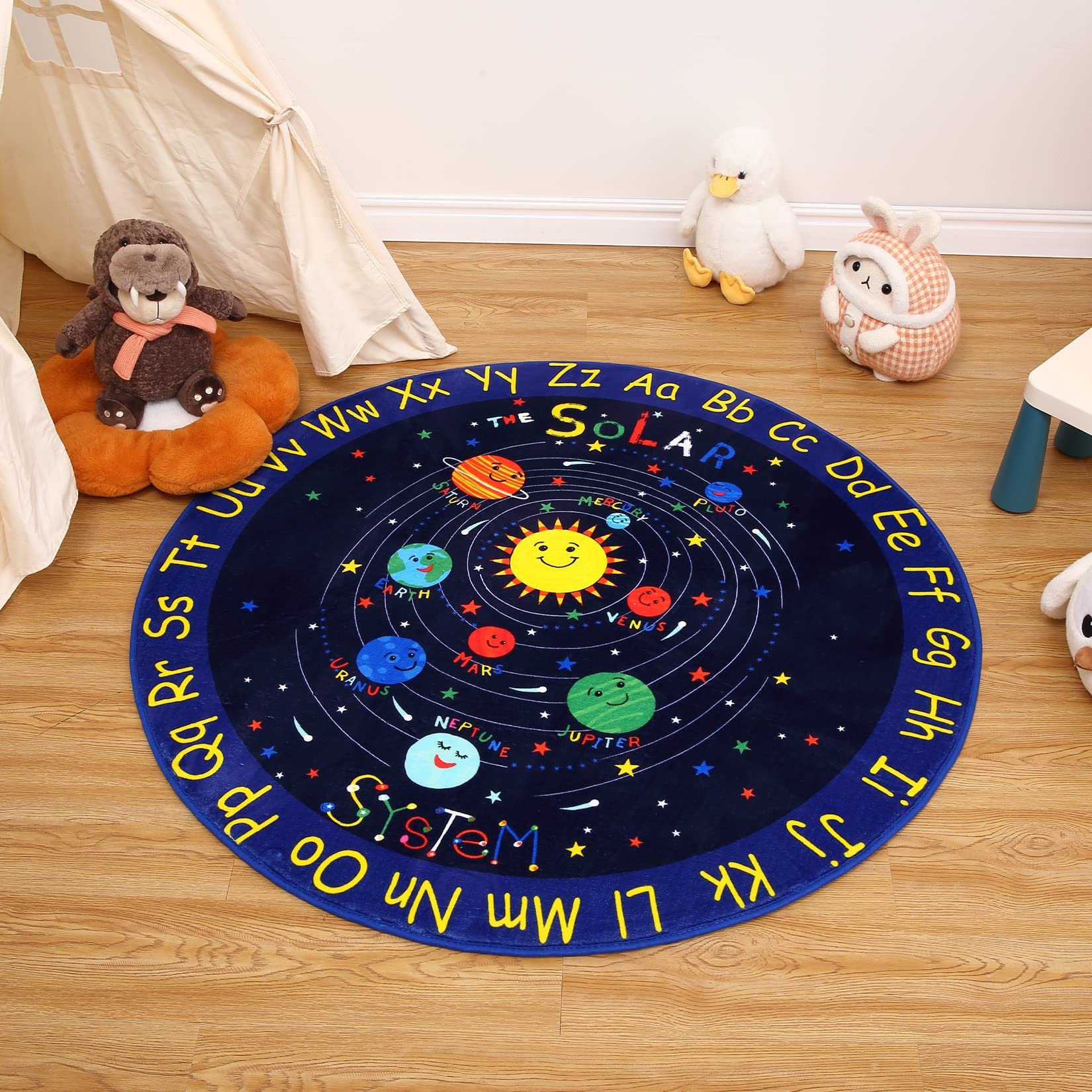 Solar System Play Rug Snapklik.com : Baby Play Mat Solar System Learning Rug Kids Rug ABC ...