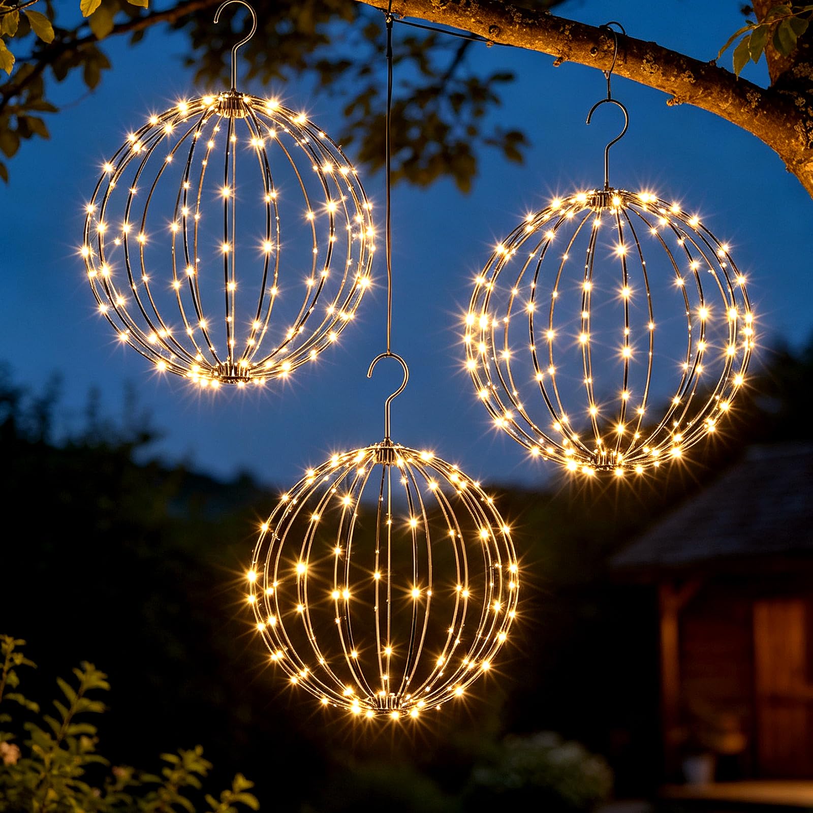 SUNYRISY Illuminazione natalizia per esterni a LED, sfera luminosa da