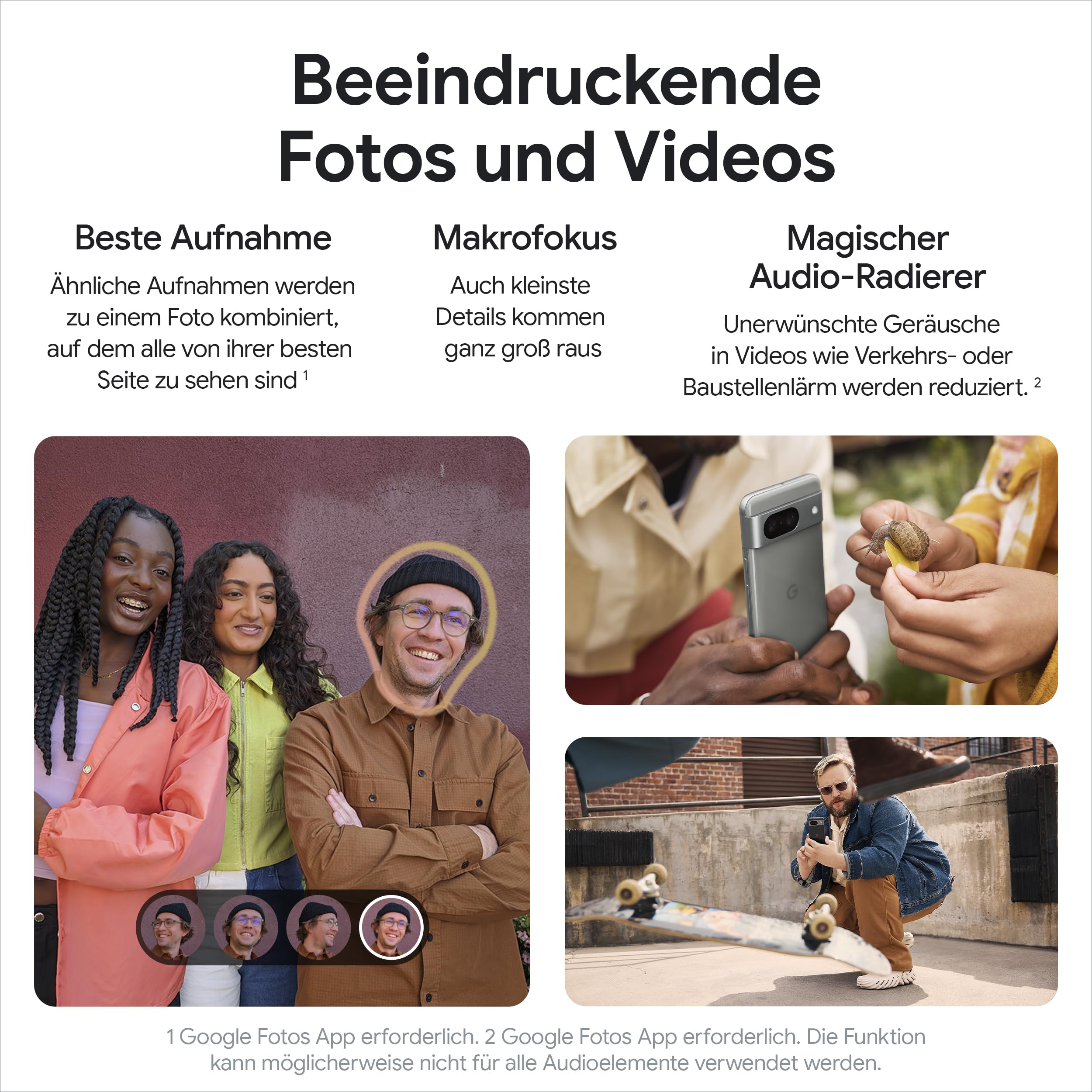 Google Pixel 8 - SIM-freies Android-Smartphone mit leistungsstarker Pixelkamera, 24 Stunden Akkulaufzeit und leistungsstarken Sicherheitsfunktionen - Rose, 128 GB (Refurbished)