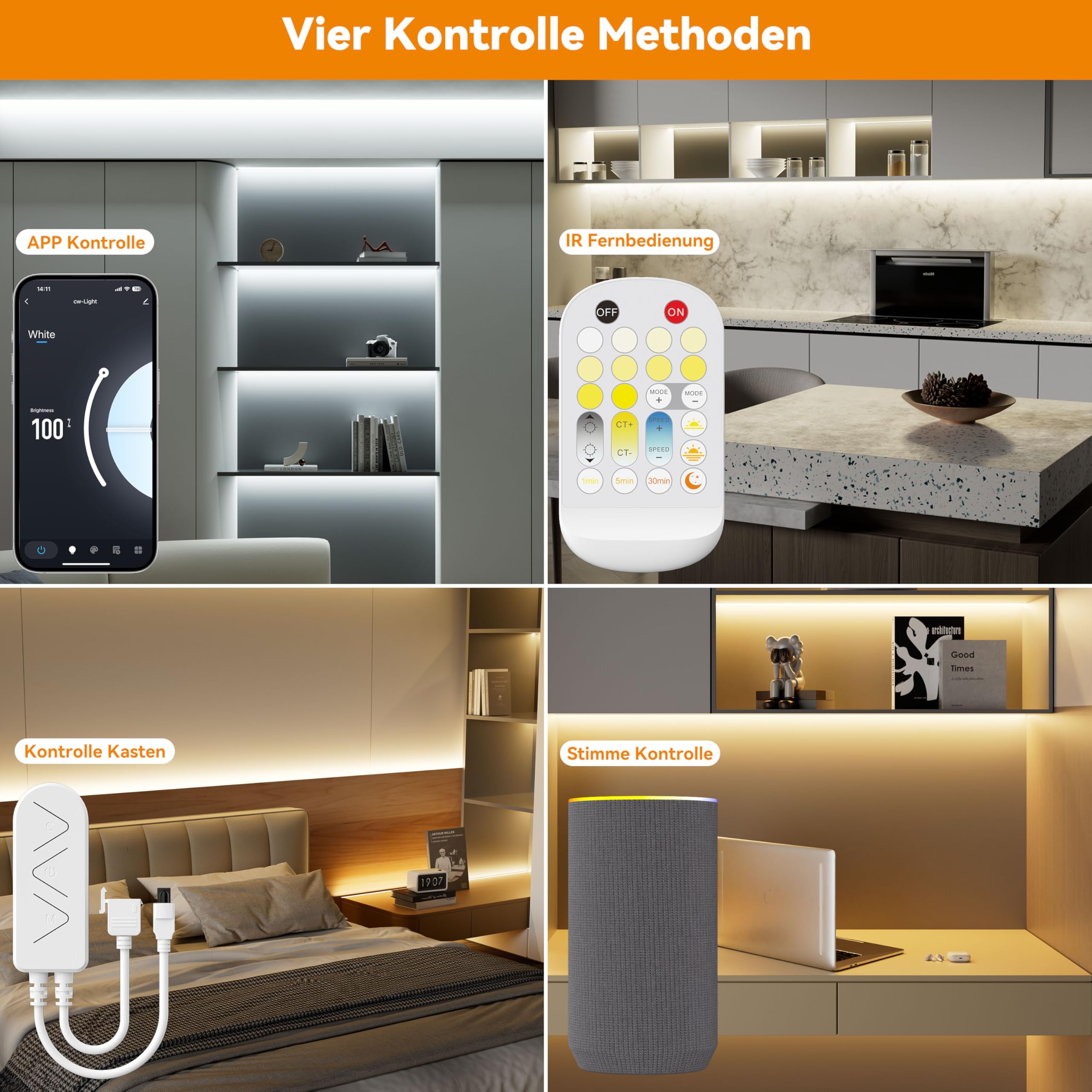 PAUTIX COB LED Streifen CCT LED Strip 10M,Abstimmbarer Weiß 2700K-6500K Smart LED Band Kit,Flexibles Dimmbar 24V LED Leiste Kompatibel mit Alexa/Google Assistent,10mm Steckverbinder für CCT COB