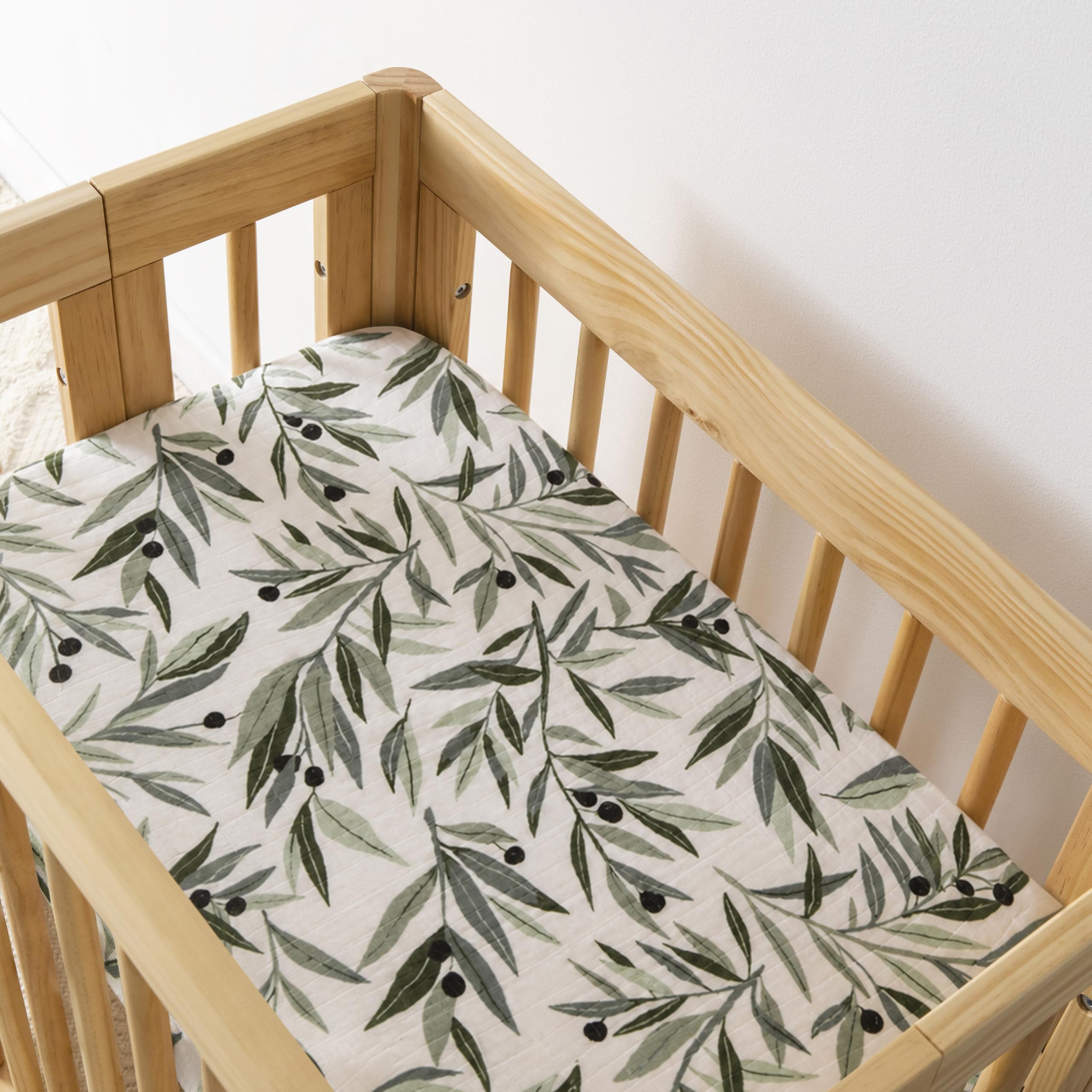 Babyletto Musselin-Bettlaken für Baby-Stubenwagen für Mädchen und Jungen, GOTS-zertifizierter, atmungsaktiver Bezug aus Bio-Baumwolle, 360° Spannbetttuch, weich und sanft, rechteckig, für Stubenwagen