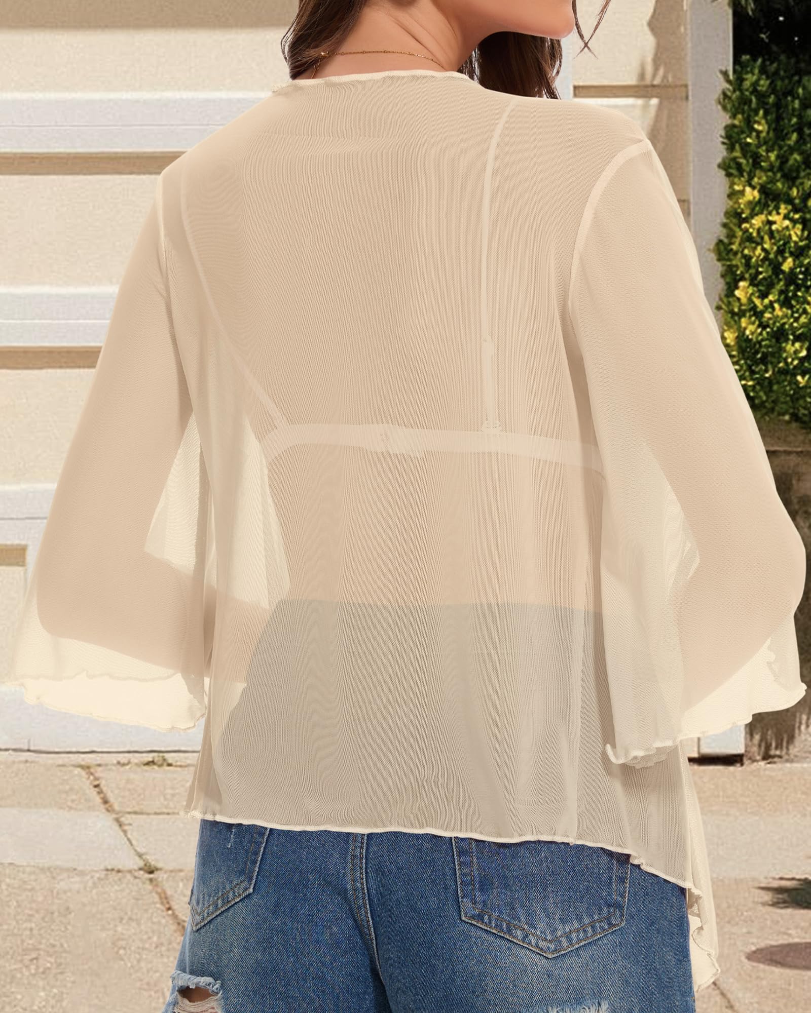 Coprispalle per le donne Tie Front Crop Cardigan estivo mezza manica Bolero Top