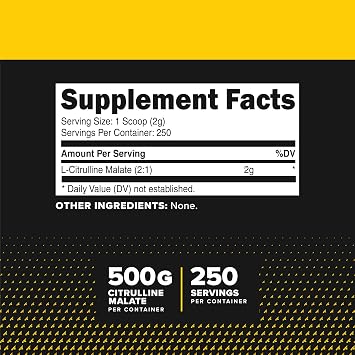 PrimaForce L-Citrulline Malate Powder (Unflavored) 500 Grams, 2:1 Powder