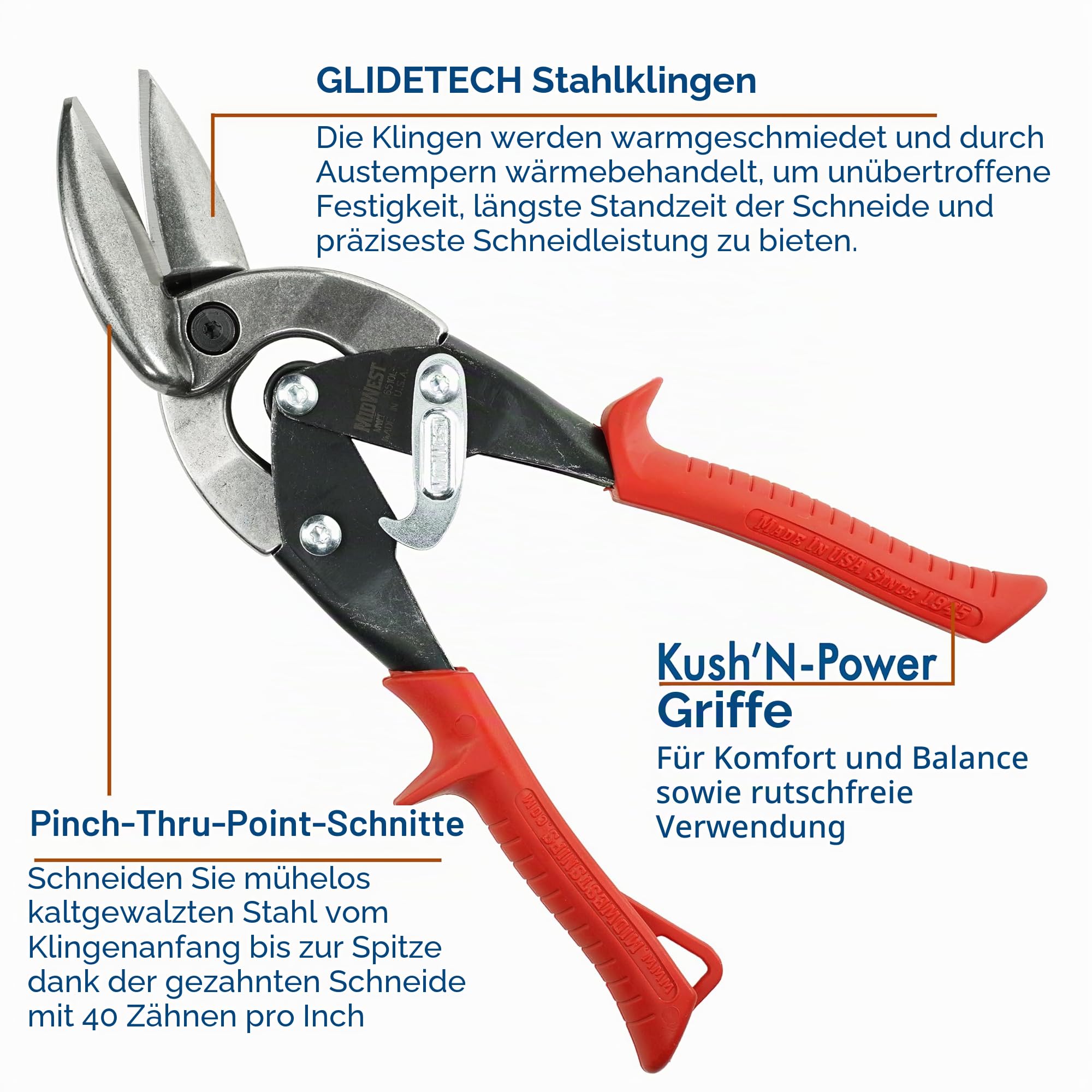 Midwest Werkzeug und Besteck mwt-6510s versetzt gerader Schnitt Aviation Snip, MWT-6510C