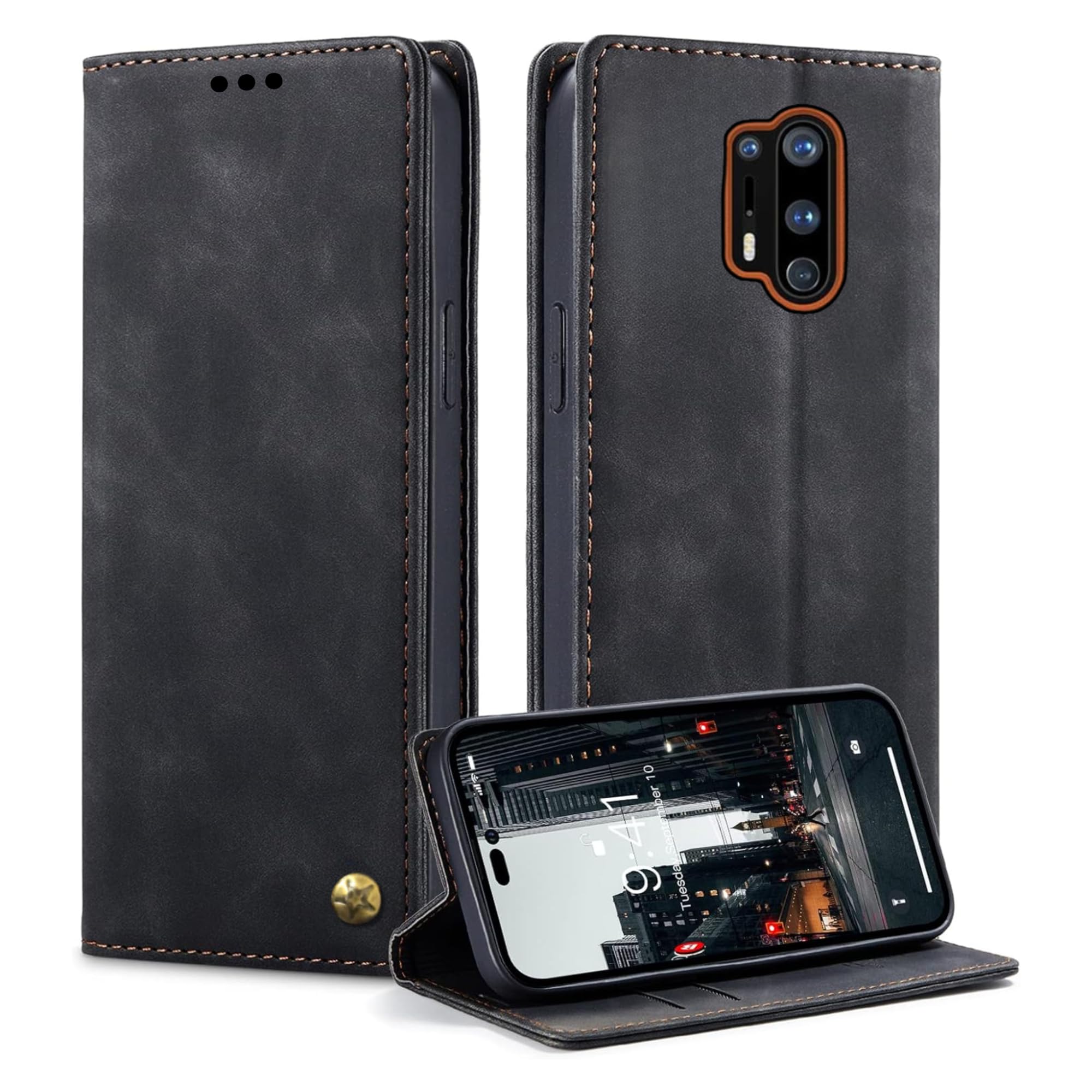 ClickAway OnePlus 8 Pro Mobile Phone | Business Professional Case | Premium Leather Finish Back Cover | Top Trending | Wallet Card Slots | Antique Black (B0D8GR9FJ7) Amazon Price History, Amazon Price Tracker