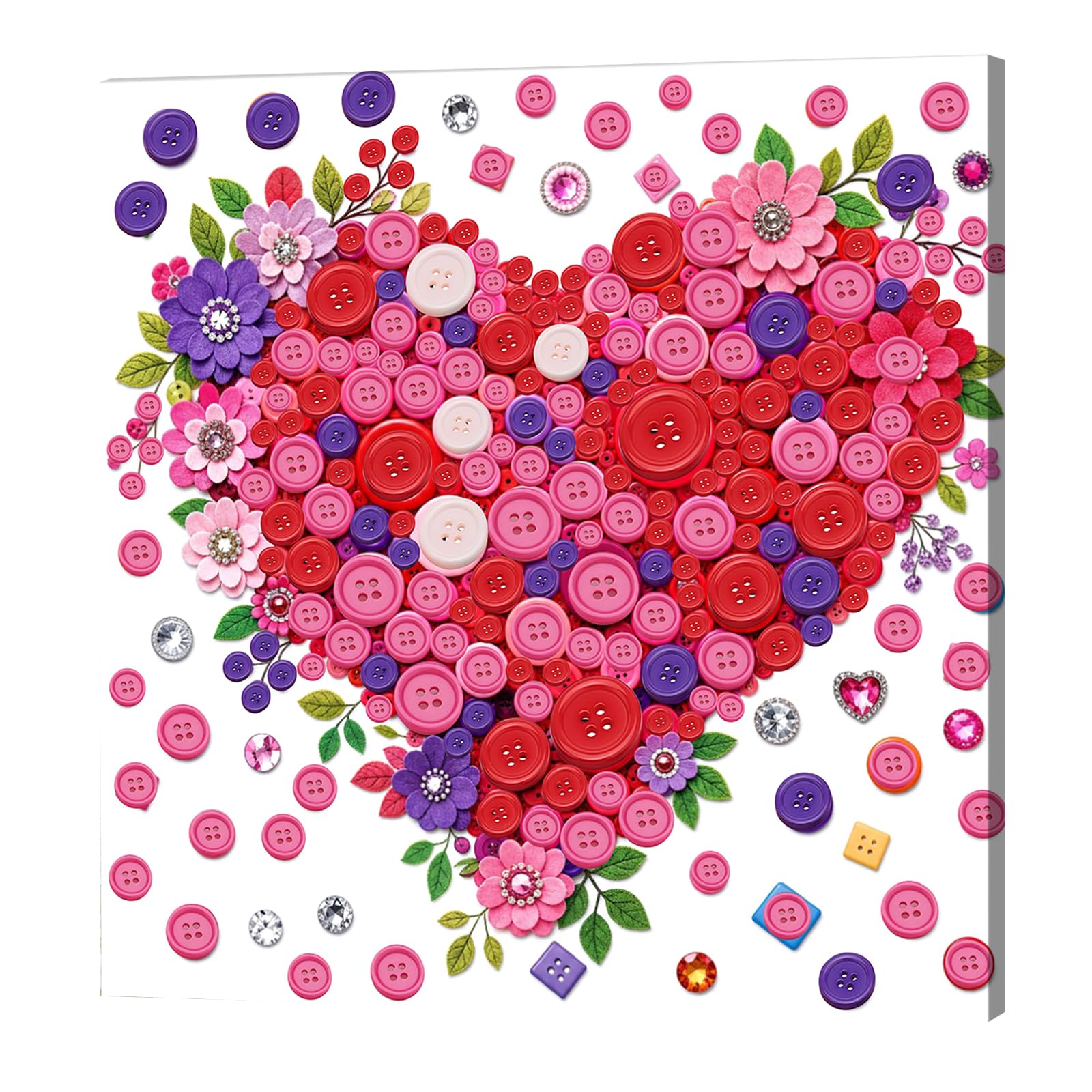 POETRYDRAW Love DIY Button Frame Kit for Adults 30x30cm