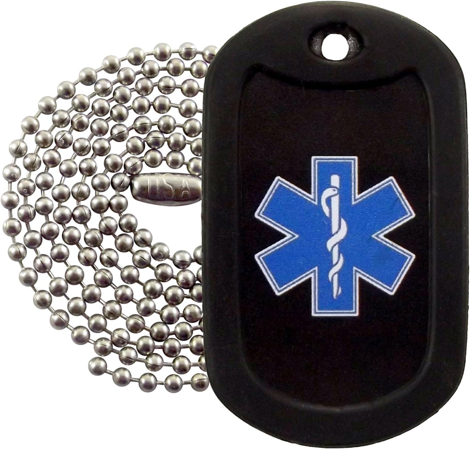 Tag-ZMilitary Dog Tags - EMT Star of Life Dog Tag Necklace