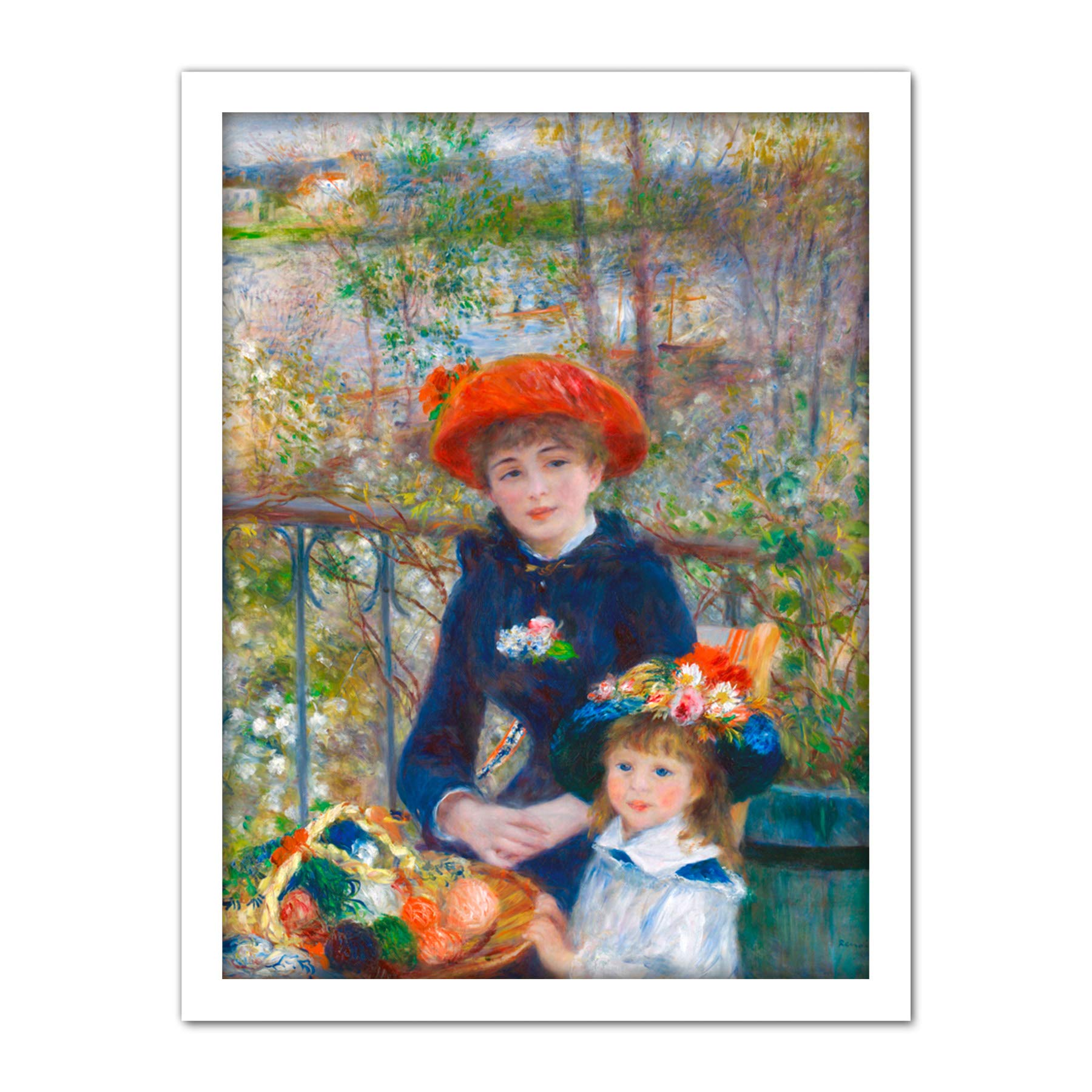 Renoir Two Sisters On The Terrace Large Framed Art Print Poster Wall Decor 18x24