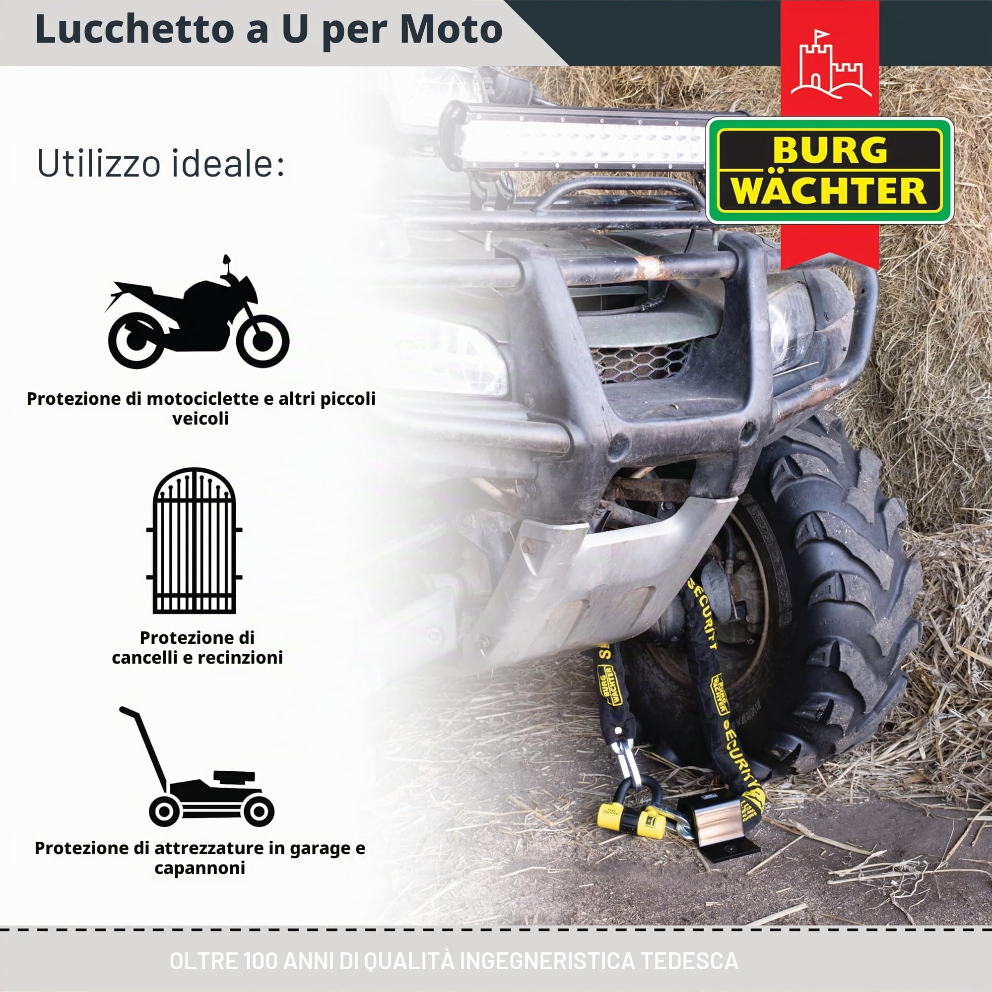 Burg-Wächter 100D Y venduto sicuro oro moto, singolo U Lock