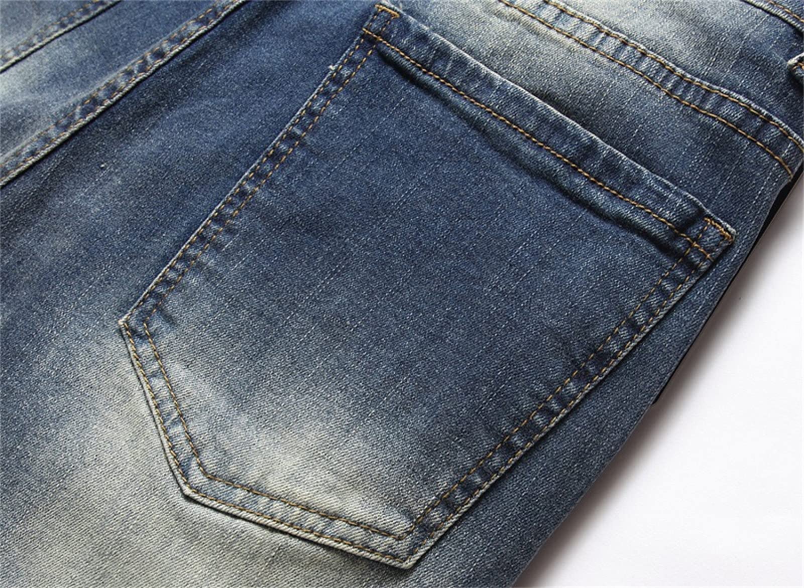 Pantalones de Jean Stretch Skinny para Moto Slim Ride Cómodo Vaqueros Pantalones Vaqueros de Gran Tamaño Elásticos Bike Rule Fit para Hombres