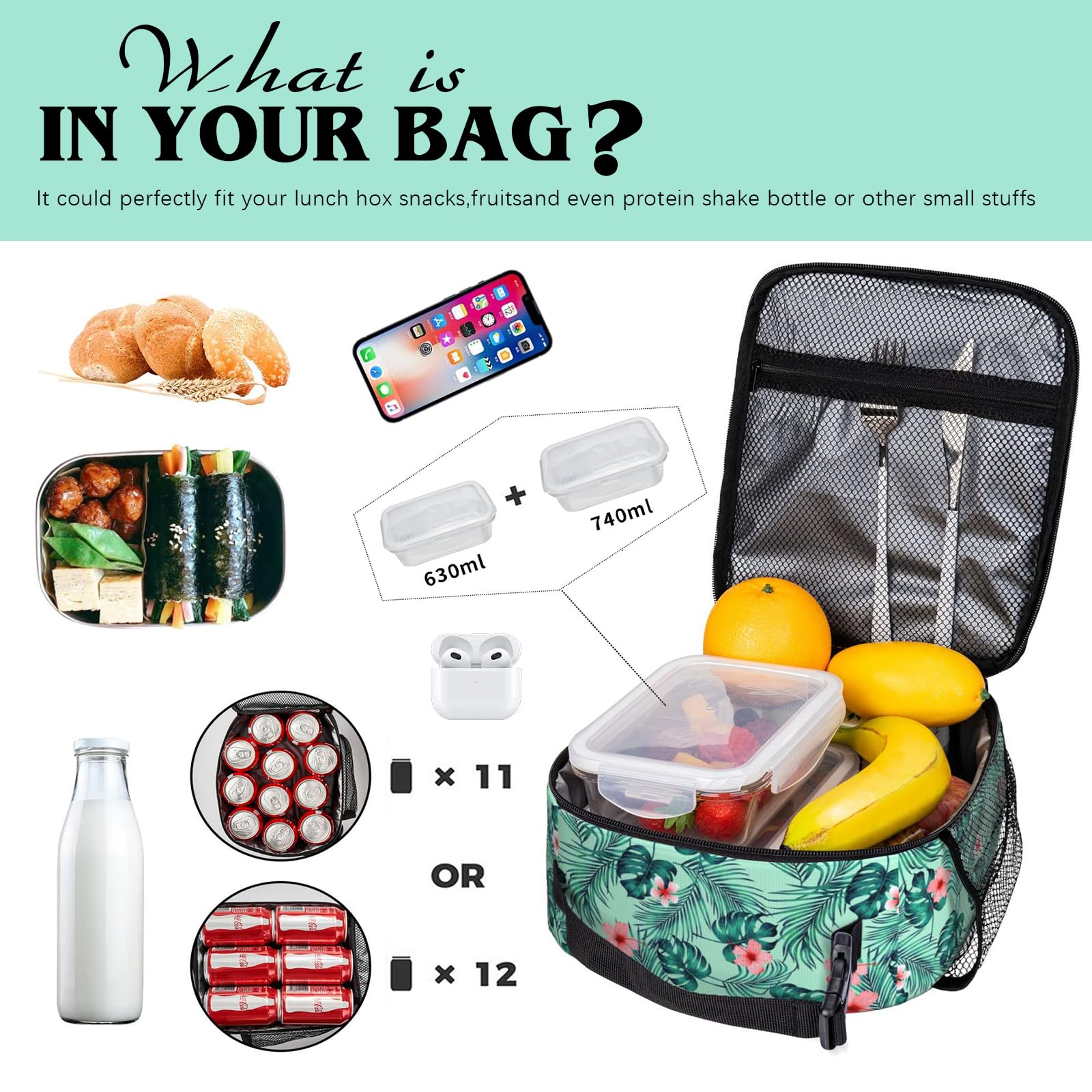 Isolierte Lunchbox Mit Highland Cow Design – Wiederverwendbare Kühltasche Für Schule, Büro & Picknick