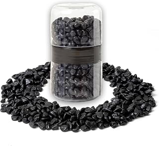 IPEA Schwarze Dekosteine für Garten, Vasen, Aquarium – 1 kg – gemischte Farben mit Größe 8/10 mm – kleine Schalen für den Außenbereich für Dekoration, Hof, Handwerk – Natursteine