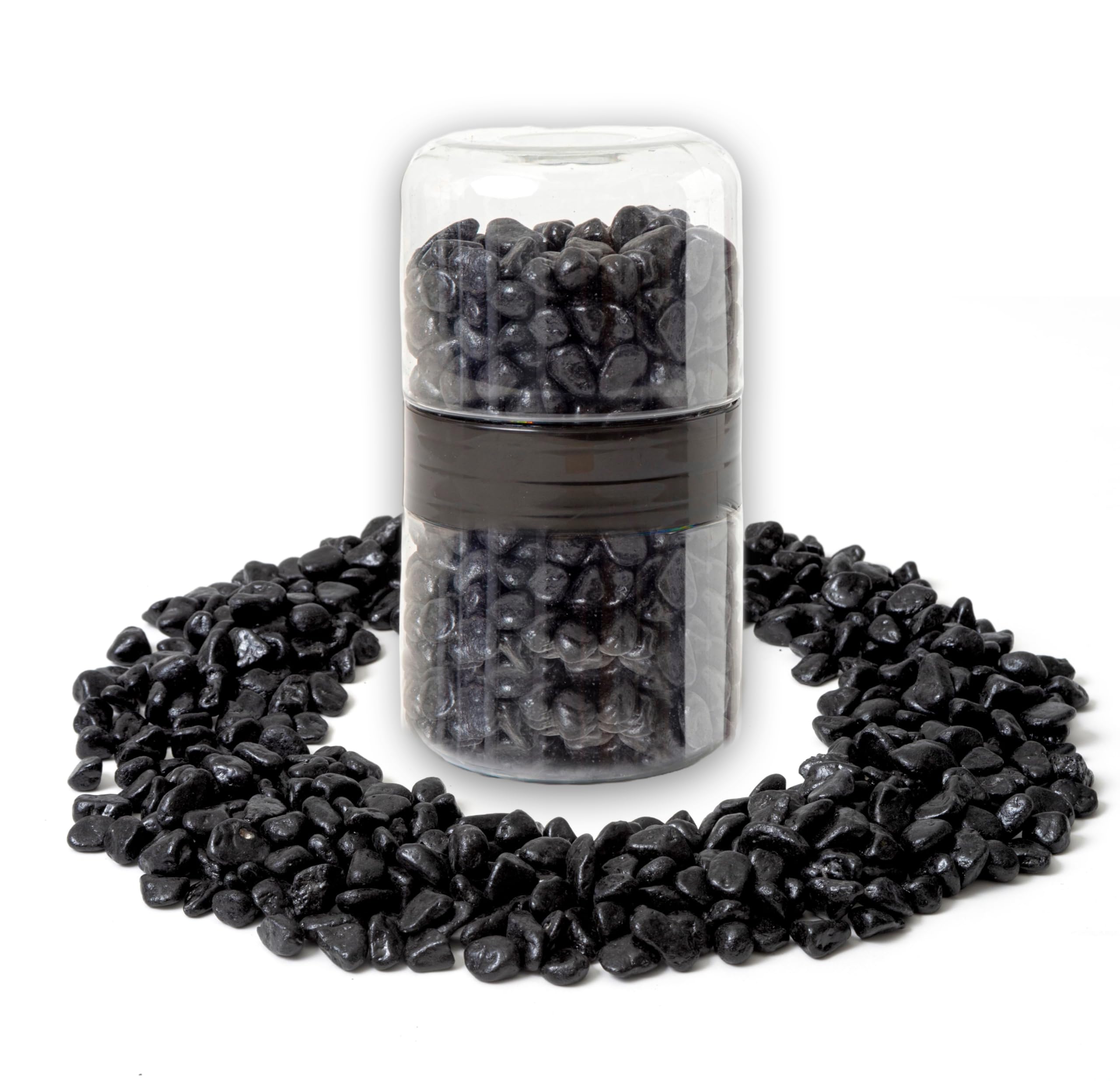 IPEA Sassi Decorativi Neri per Giardino, Vasi, Acquario - 1 Kg - Pietre colori Misti con Dimensioni 8/10 mm - Ciotoli Piccoli da Esterno per Decorazione, Cortile, Artigianato - Sassi Naturali