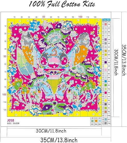 Miniatura 2 de Kits de punto de cruz estampados, kits de punto de cruz para principiantes y adultos, dimensiones impresas, patrón de dibujos animados, kit de