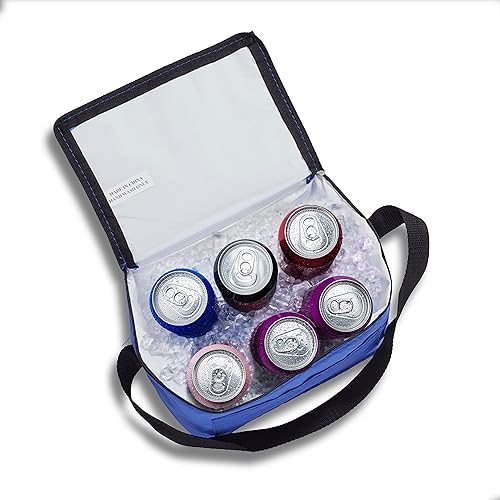 Miniatura 6 de DISCOUNT PROMOS Juego de 100 bolsas de almuerzo pequeñas personalizadas, paquete a granel personalizado, aisladas, se adapta a 6 latas, perfectas