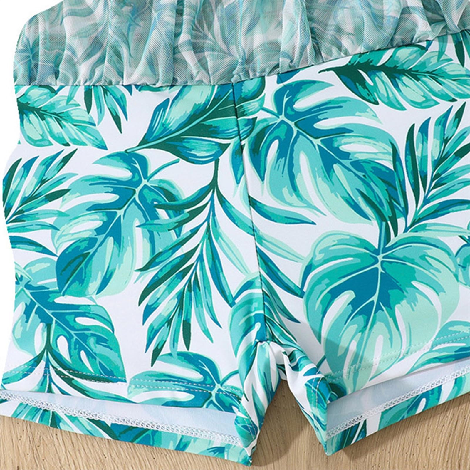 Generisch Traje de baño de verano para niños de dos piezas para niñas con parte superior sin mangas con volantes y falda, traje de baño para niños pequeños