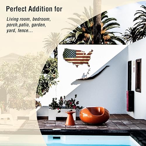 Miniatura 6 de Tegik Letrero de metal para decoración de pared de bandera estadounidense arte de pared de metal patriótico para hombre cueva de bar garaje grande