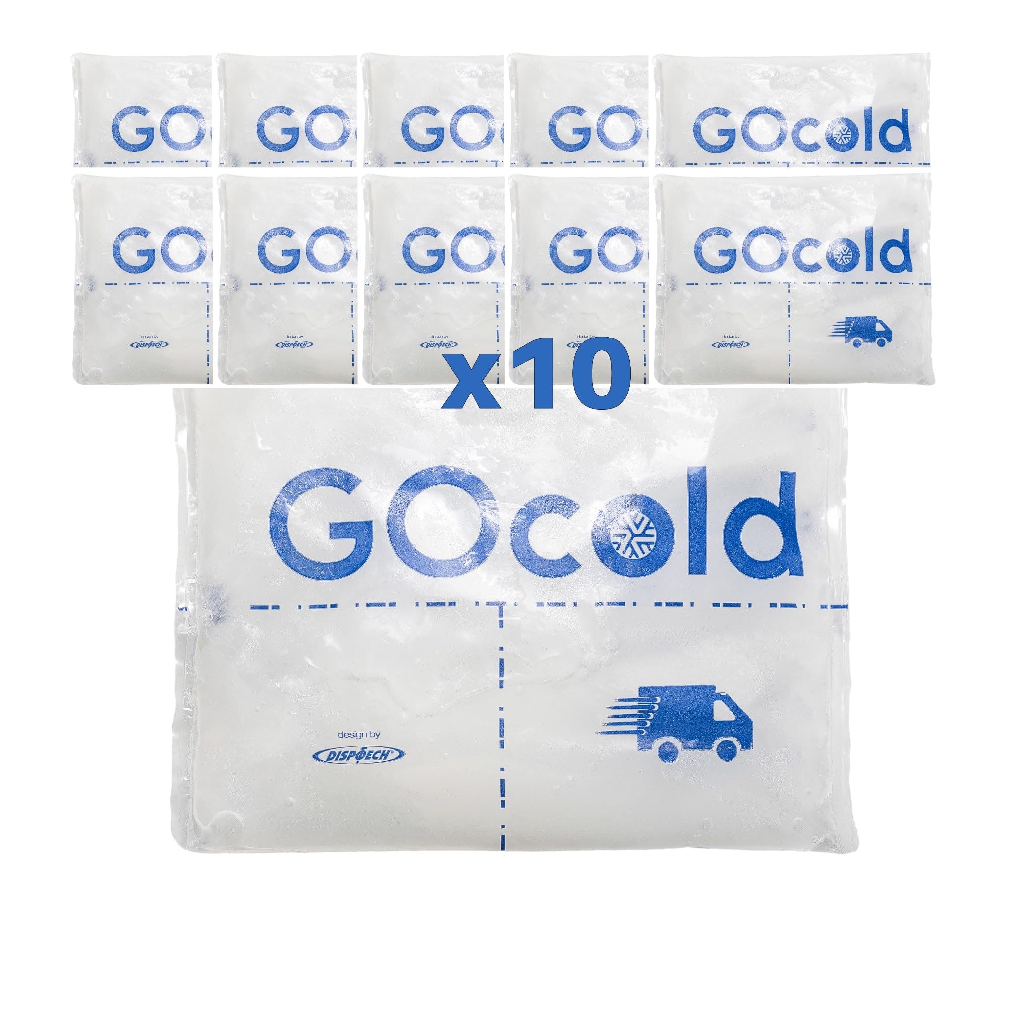 DISPOTECH - Sacchetto Gel Refrigerante Riutilizzabile per Alimenti, 18X14 cm, 280g - 1Box 10 Pz