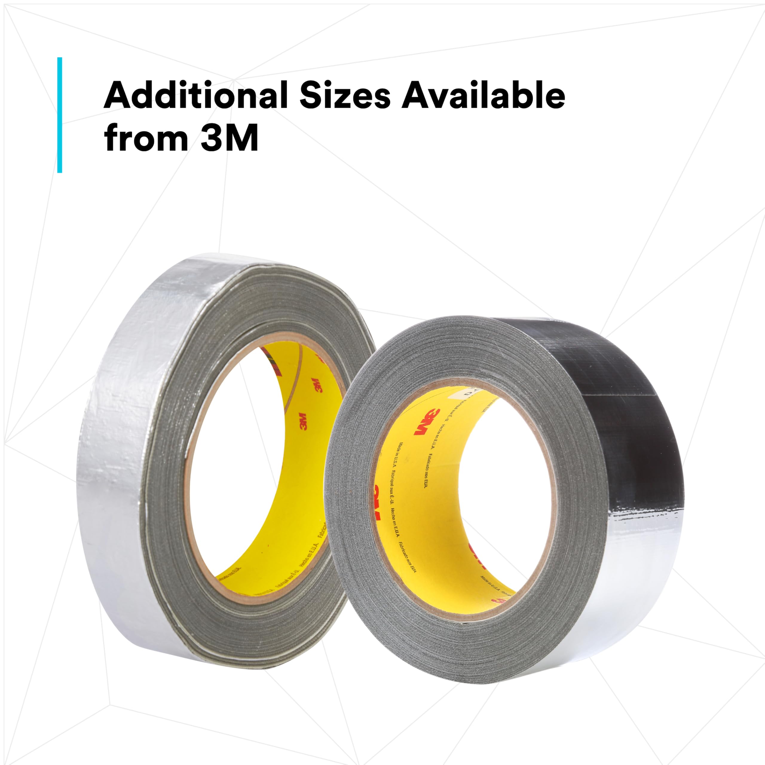 3M Nastro Adesivo Alluminio Tessuto di Vetro 363, 25.4 mm X 33 m, 0.2 mm, Argento, 36 Pezzi