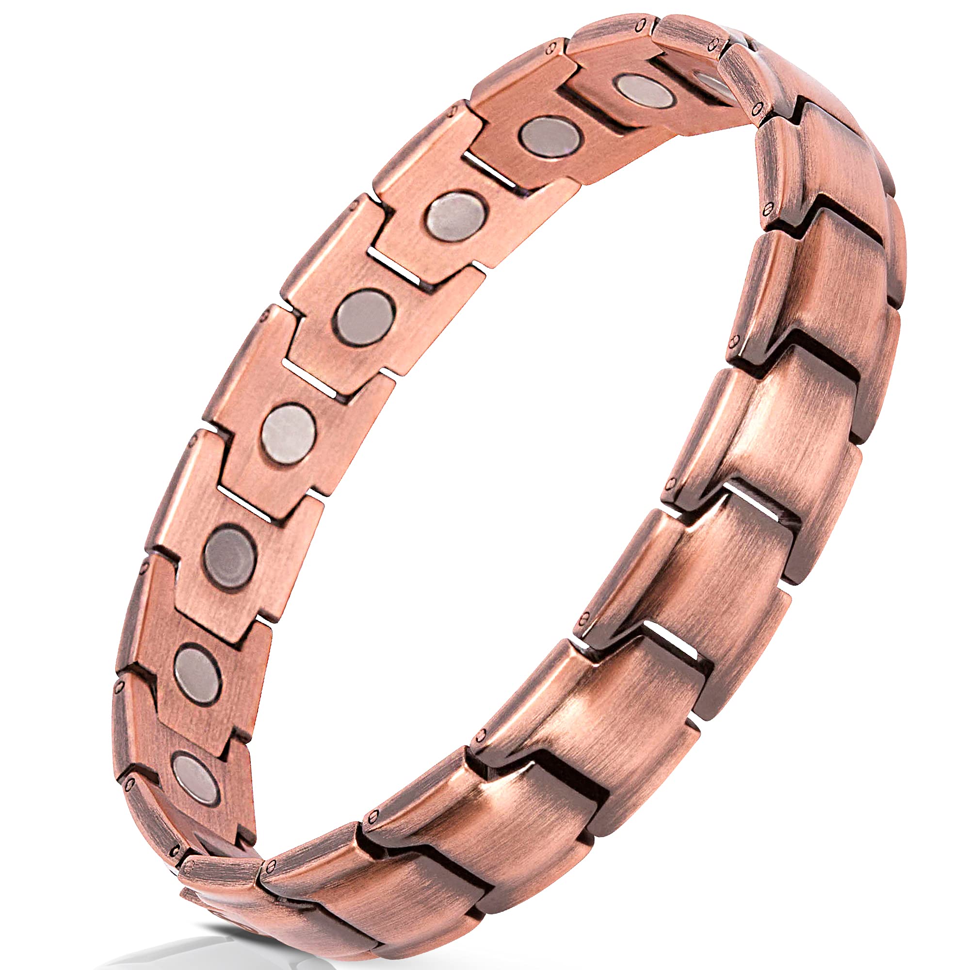 Smarter LifeStyle - Pulsera Elegante De Cobre Puro Para Terapia Magnética y Que Alivia El Dolor de Artritis y Del Túnel Carpiano Hombre