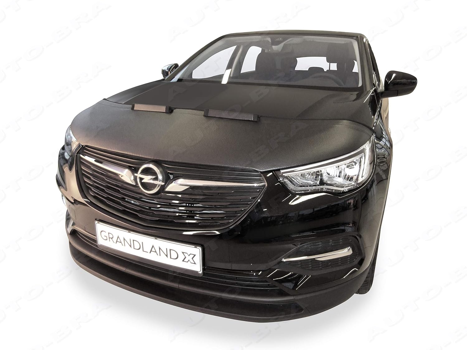 AB3-00378 Carbon Look Hood Bra Front End Nose Mask Compatible with Vauxhall Opel Grandland X Since 2017 Bonnet Bra STONEGUARD Protector Tuning