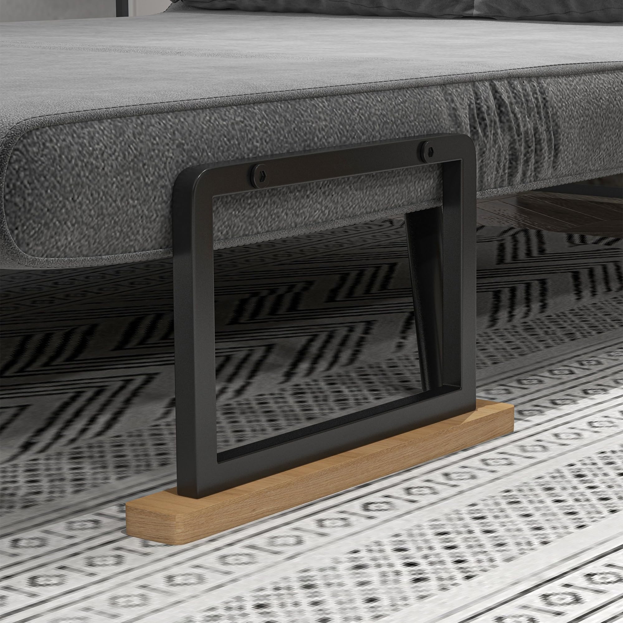 HOMCOM Schlafsofa 4 in 1 2 Sitzer Sofa mit Schlaffunktion, 183 x 98,5 cm Klappbar Couch Schlafcouch mit 5-stufig Verstellbarer Rückenlehne, Lendenkissen und Samtoptik für Wohnzimmer, Dunkelgrau