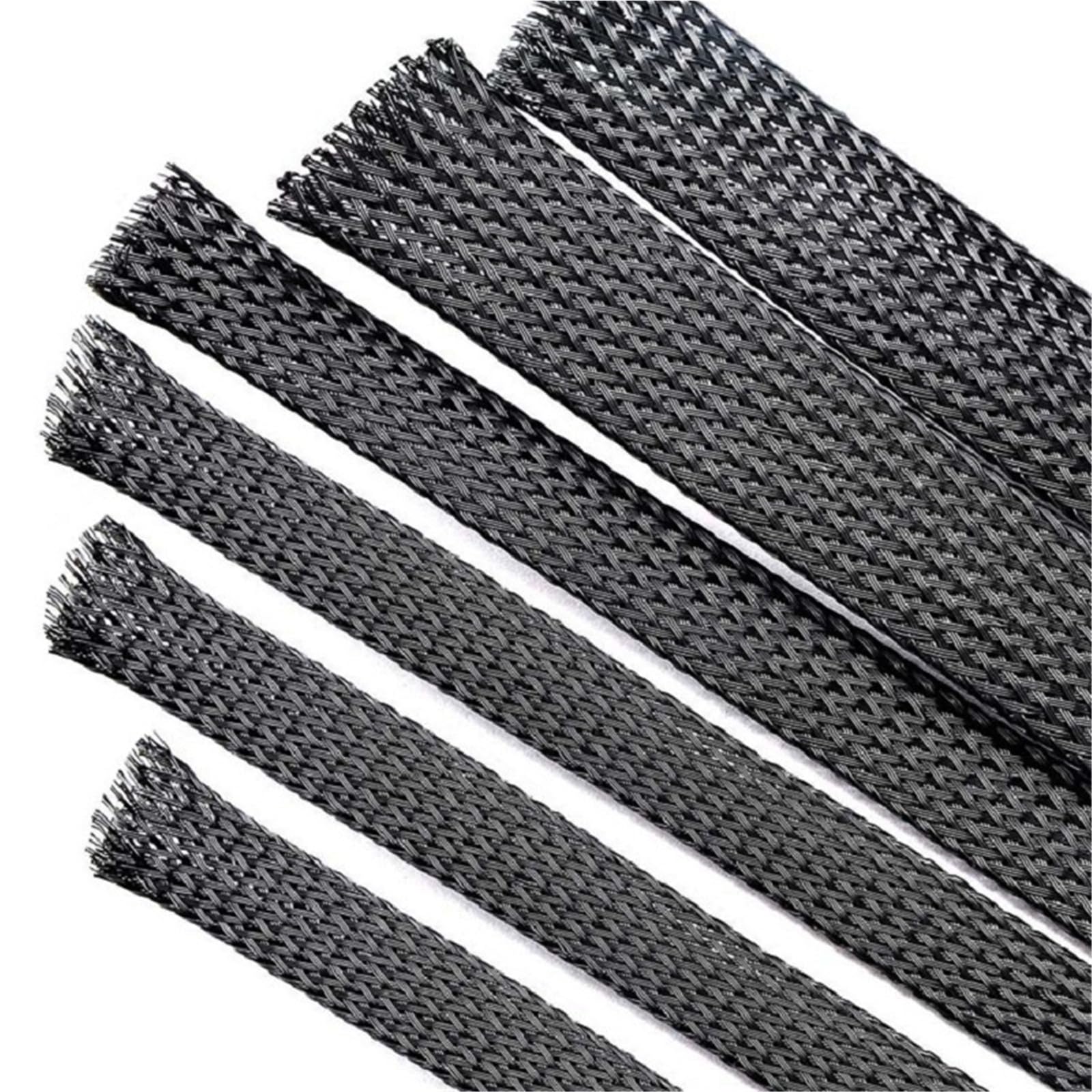 Organizador de Cables en Espiral Tubo de Malla Nailon Negro 1/5/10/M, Funda Alambre for Mascotas, Trenza aislada expandible en Espiral, Apretada 1mm a 100mm(20mm,10M)