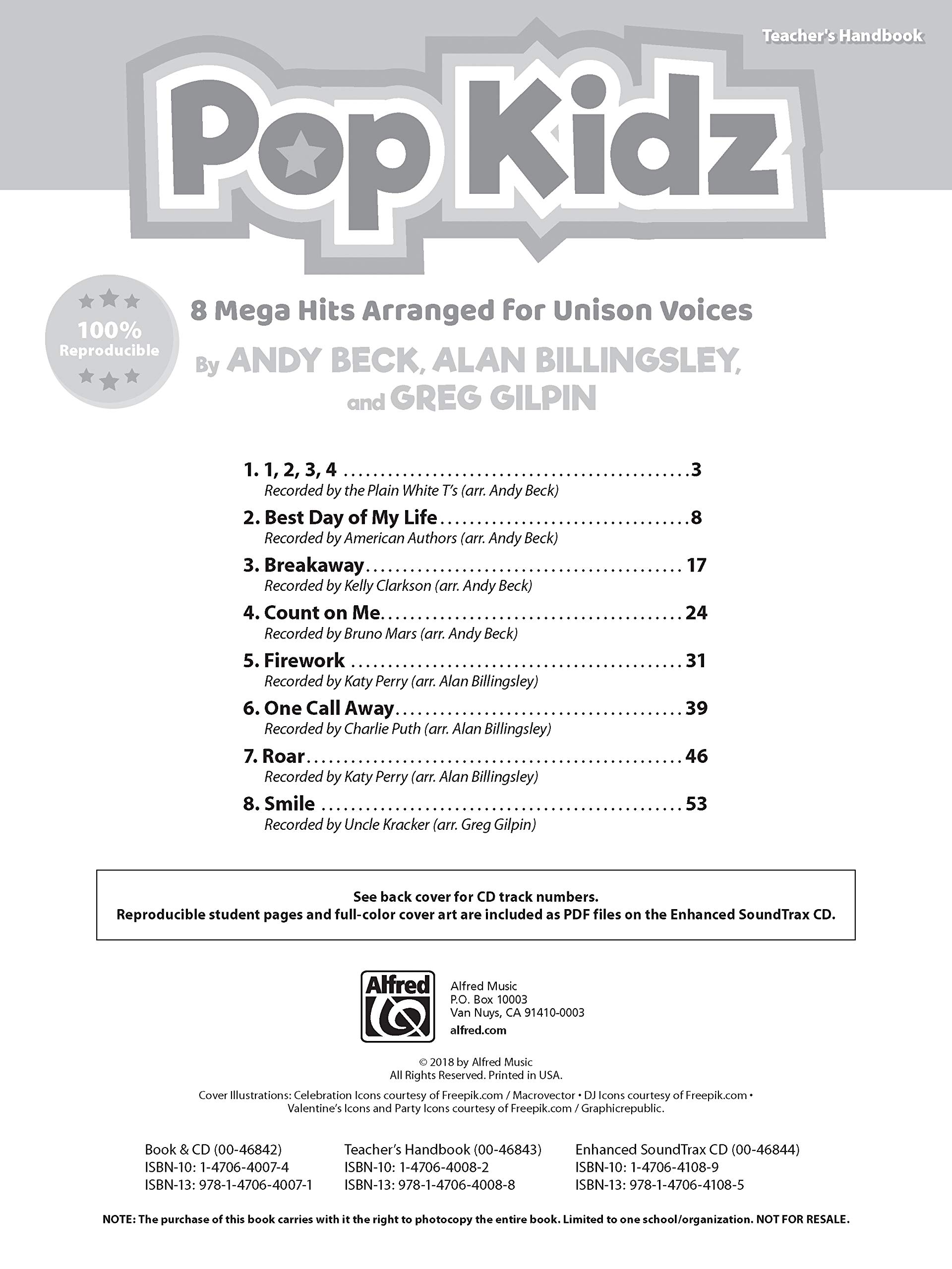 Pop Kidz: 8 Mega Hits Arranged for Unison Voices