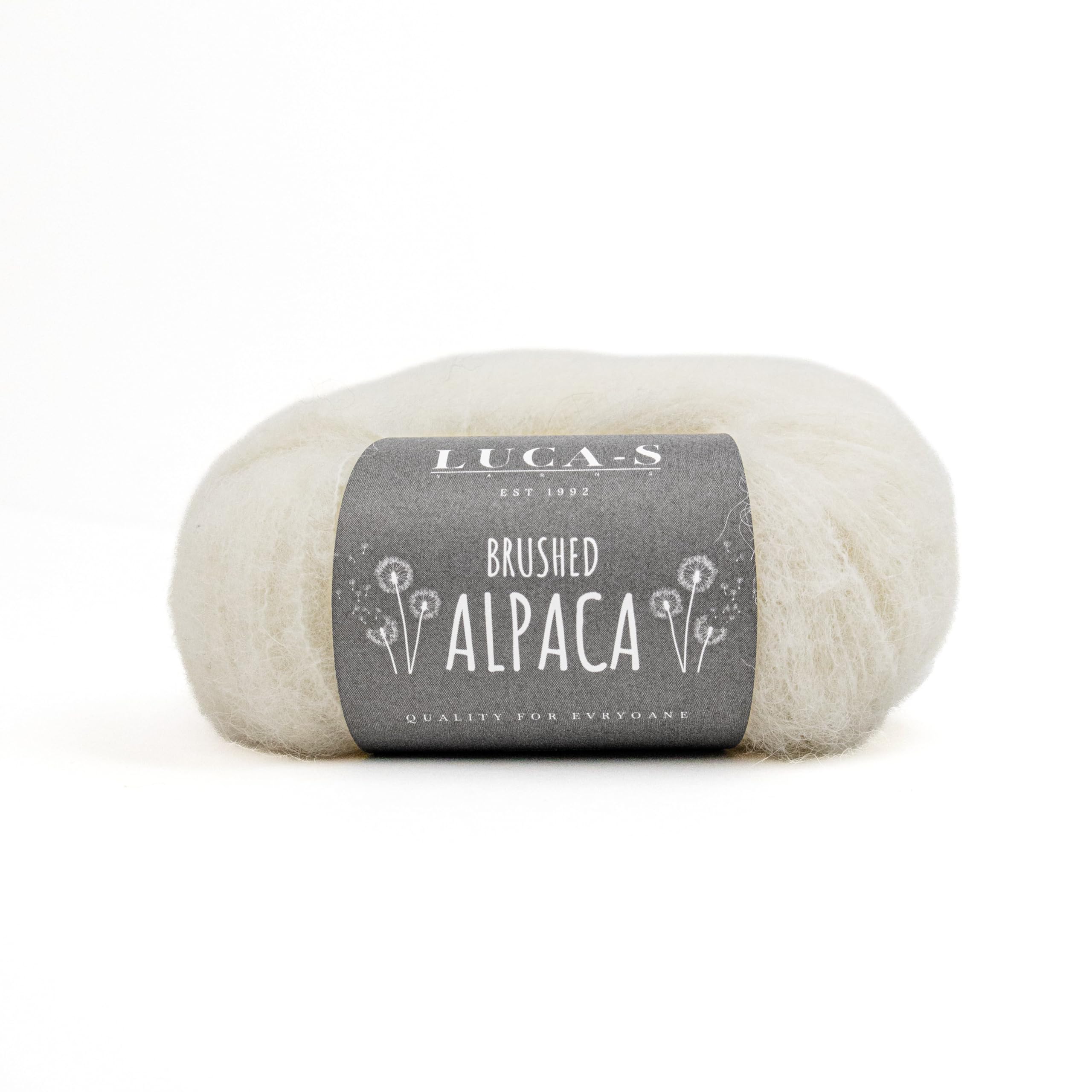 Luca-S Yarns Brushed Alpaca, Super Soft & Fluffy Alpaca Yarn, 25g - 125m, 89% Alpaca 11% Polyamide, 25g Aran Knitting Wool