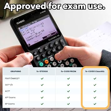 Casio fx-CG100 ClassWiz Color Graphing Calculator with 3D Graph & Python | Large High-Res Display, Basic & Advanced Functions | Ideal for Exams, STEM, Programming & Advanced
