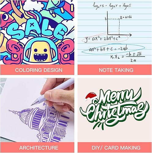 Miniatura 7 de Ddaowanx Bolígrafos de tinta de gel de colores, 9 colores pastel, retráctiles, punta media, regalo de 0.028 in, bonitos resaltadores, suministros