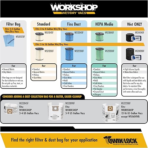 Miniatura 6 de Taller mojadoseco VACS de 3a 4.5-galones. filtro estándar para aspiradora