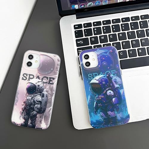 Miniatura 6 de Bonita funda para iPhone 11, diseño de astronauta espacial planeta luna, diseño elegante de IMD a prueba de golpes, antideslizante, protector de