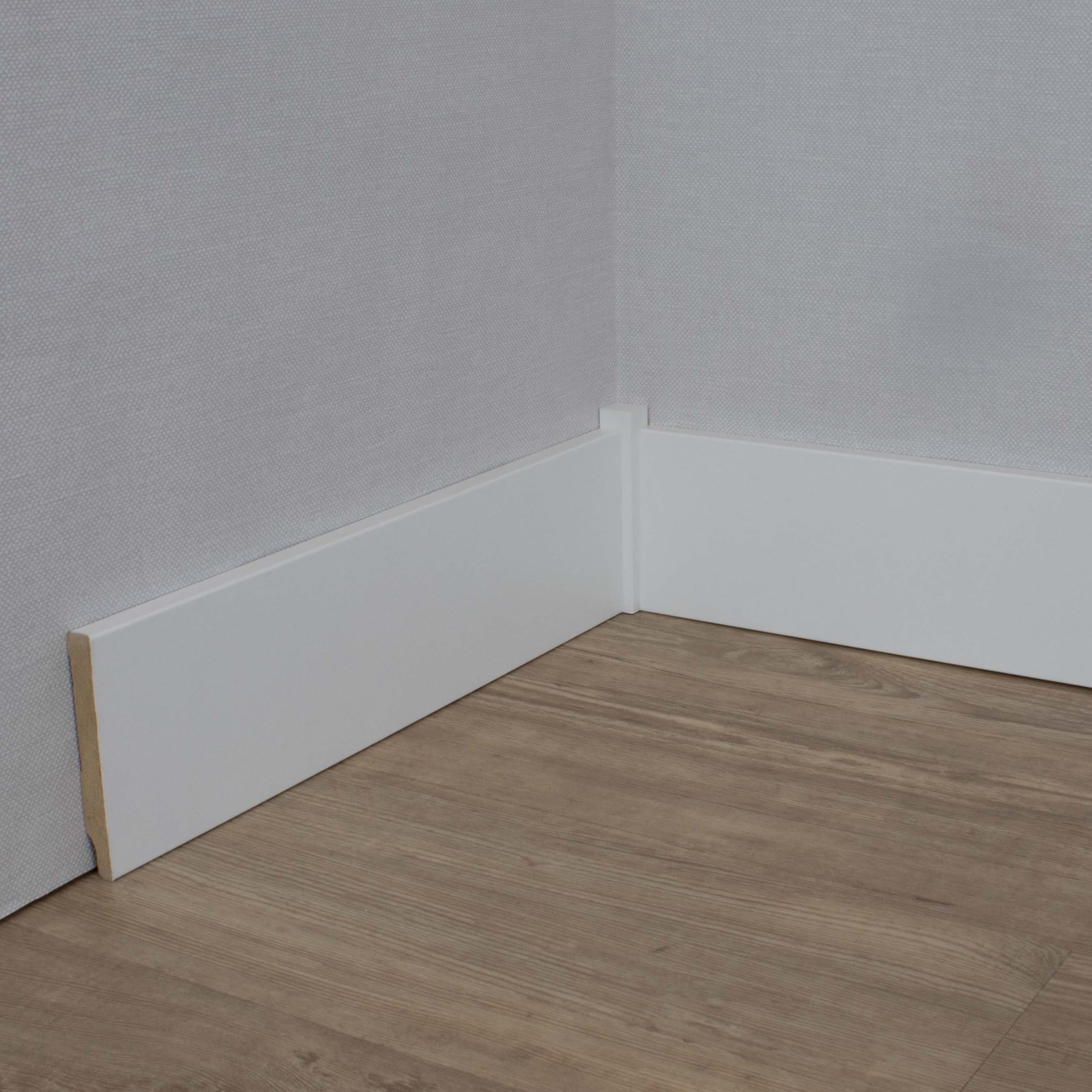 PROVISTON - Battiscopa in MDF, 13 x 110 x 2500 mm, nucleo in MDF laminato, bianco, per incollare, viti e chiodi, 25 m, 10 pezzi