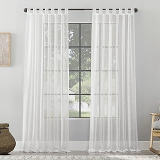 Archaeo Burlap Weave Linen Blend Tab Top Curtain, 50