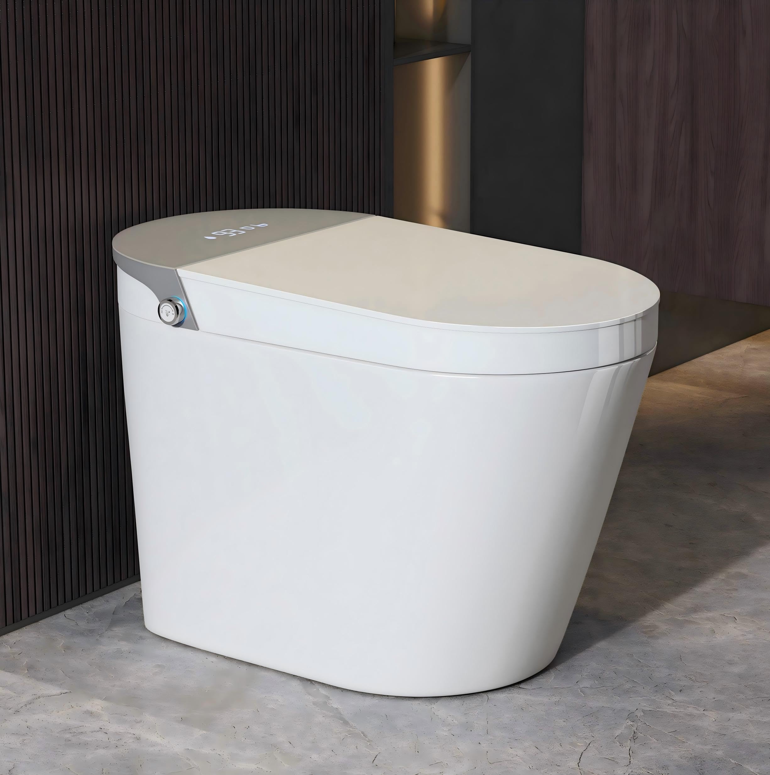 Eridanus One Piece Smart Bidet Toilet, Wash &amp; Dry, Heated Seat, White Gray