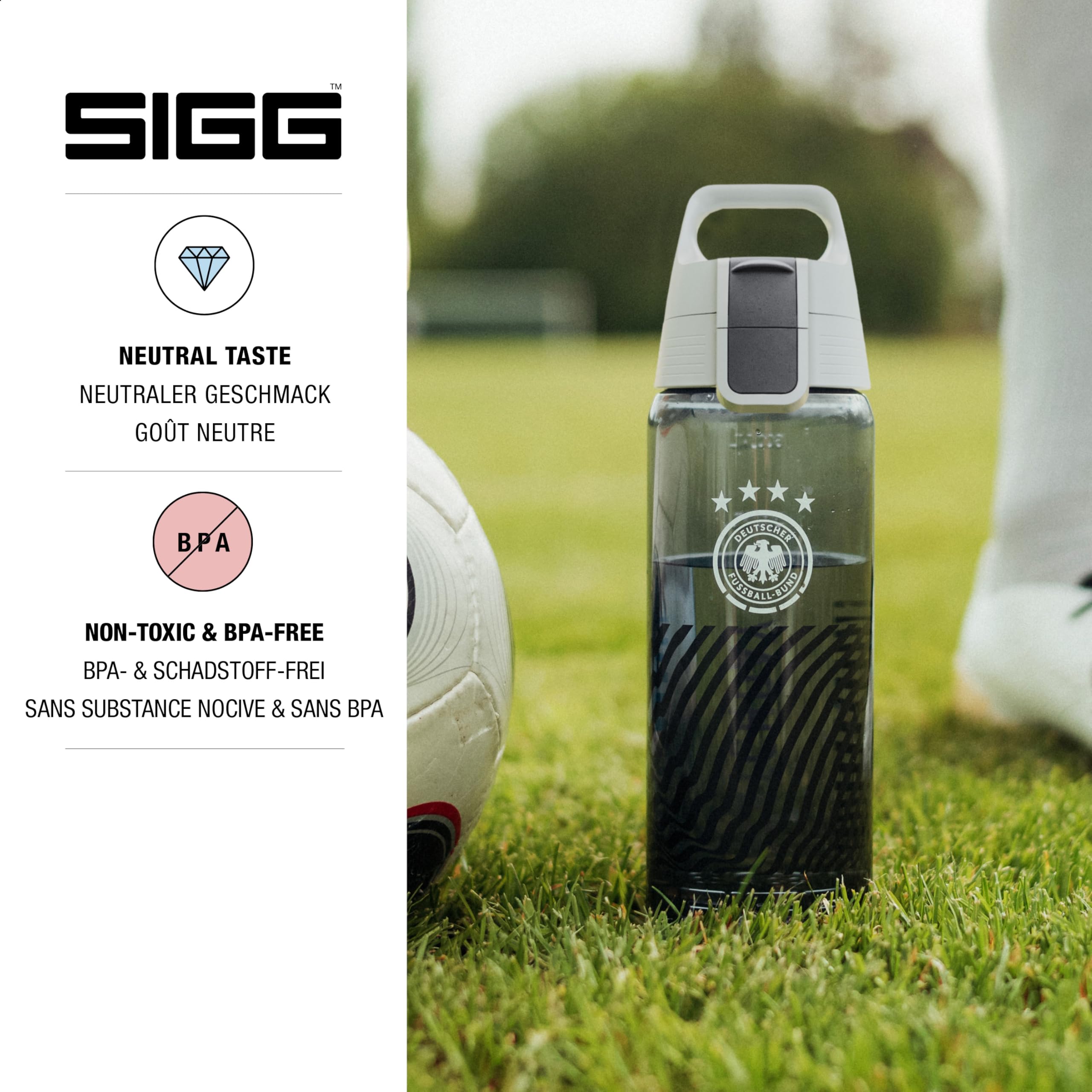 Sigg - Tritan Trinkflasche - Total Color ONE - Für Kohlensäurehaltige Getränke Geeignet - Spülmaschinenfest - Auslaufsicher - Federleicht - BPA-frei - 500 ML / 600ML / 1L