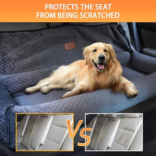 Miniatura 4 de Asiento de automóvil para perro para asiento trasero, asiento elevador para mascotas, cama de viaje para cachorros con cinturón de seguridad,