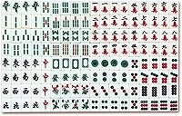 Vista 8 de drizzle Set de Mahjong de viaje 6 en 1 con mesa de Mahjong - 146 azulejos tamaño portátil Mah-Jongg - dibujos de tamaño póker de peces, gambas