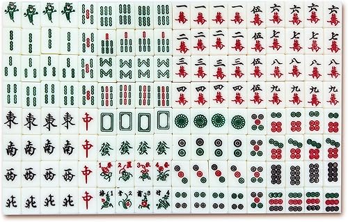 Miniatura 8 de drizzle Juego de mahjong de viaje 4 en 1 con mesa Mahjong  146 azulejos tamaño portátil Mah-Jongg  Dibujos de tamaño de póquer, dibujos de peces y