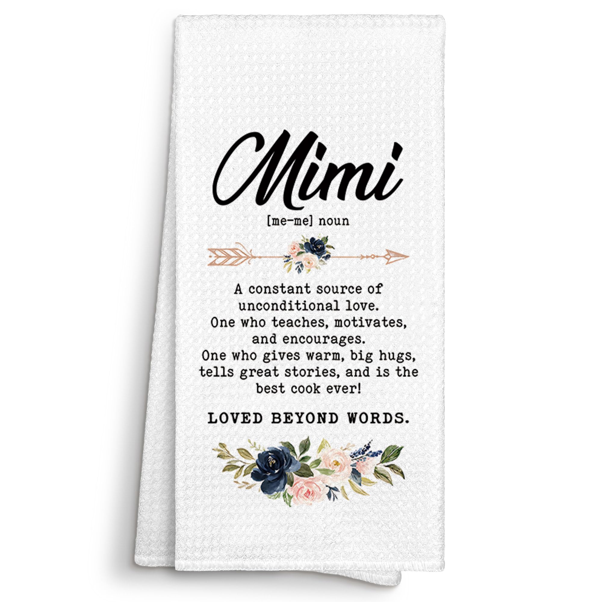 MONALET Mimi Definition Gifts Kitchen Towels Decorative, Mimi Dish Cloths Tea Towel Gifts for Grandma Grandmother Grandparents Bathroom Kitchen